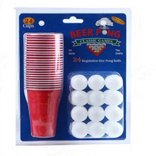 24啤酒乒乓游戏杯 酒吧用品 户外休闲游戏 beer pong杯子歌杯子