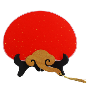 万年红洒金空白团扇烫金宣纸扇面平整半生熟绘画写福字扇子春联