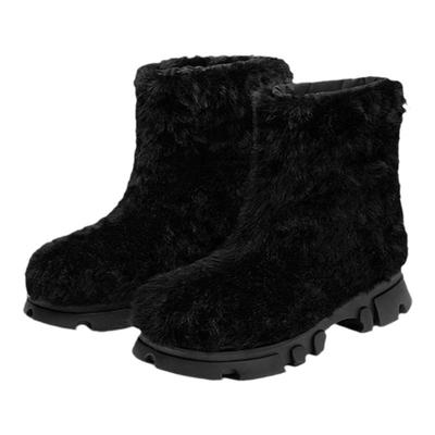 对面毛毛个性雪地靴加绒保暖