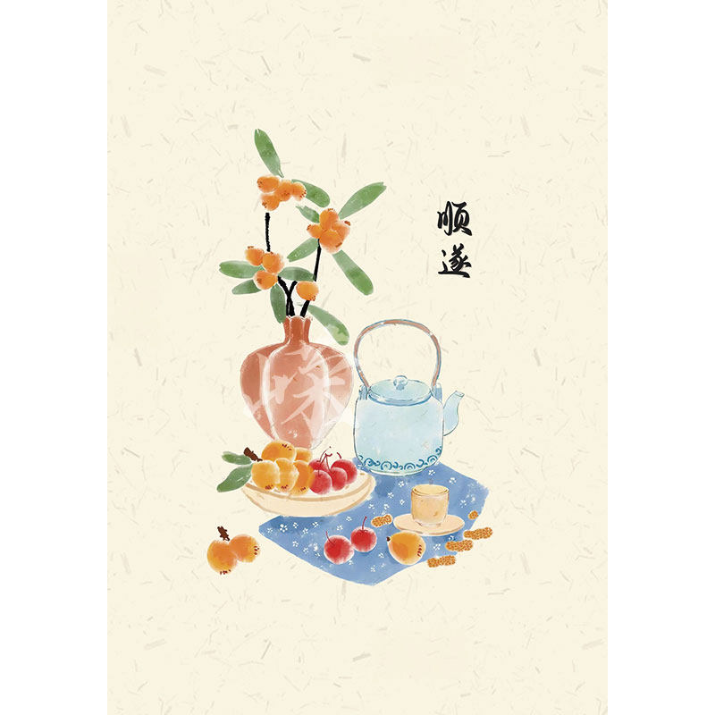 竖版新中式电表箱贴纸自粘定制