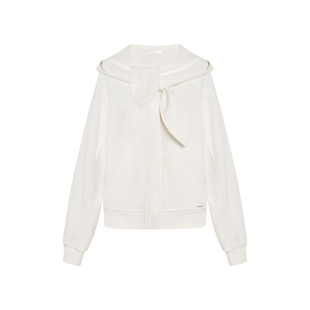 Kroche 26ss Blokette 兔耳朵宽松连帽系带V领插肩袖卫衣开衫外套