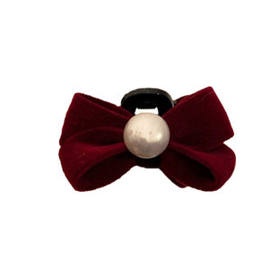 秋冬新款红色蝴蝶结字母抓夹公主头发夹半扎发头饰侧边刘海夹发卡