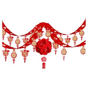 拉花结婚婚房布置套装新房客厅装饰男方女方婚礼卧室房间吊顶房顶