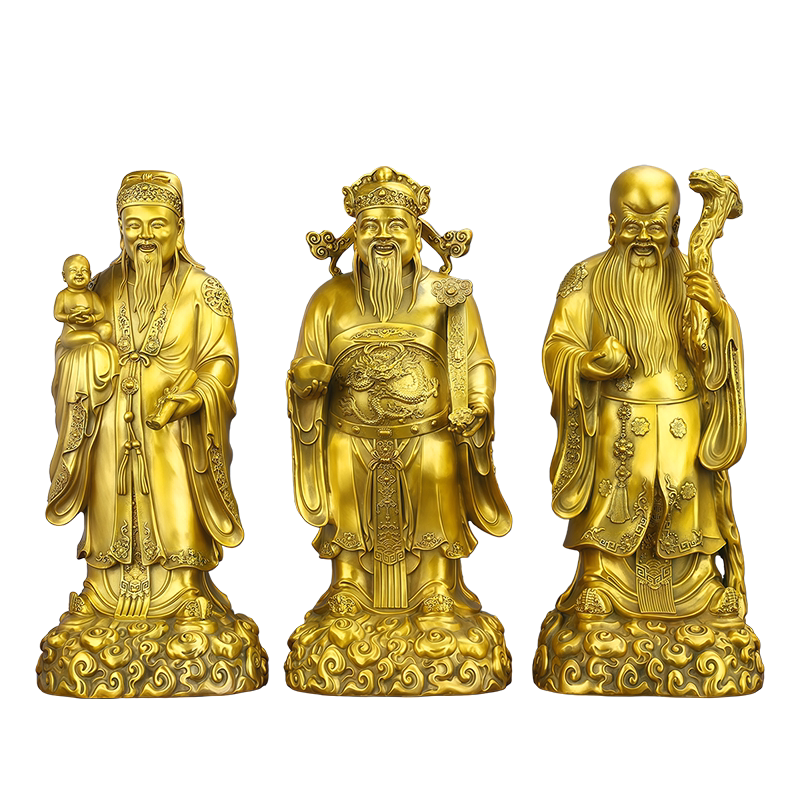 黄铜福禄寿三星供奉摆件家居客厅