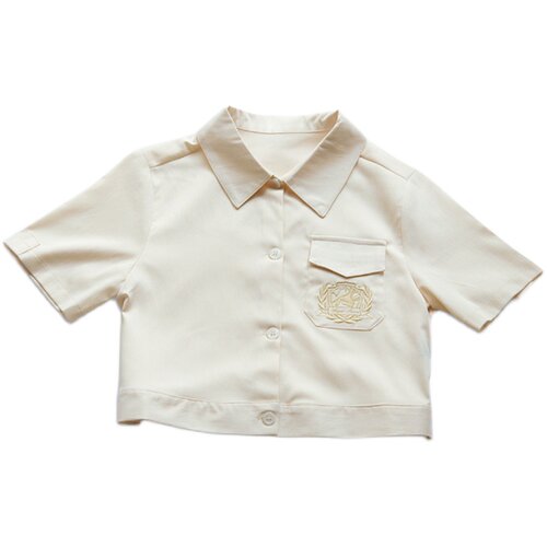 【铭酒学园】#米酒#原创正版JK制服格裙简约百搭米色短袖衬衫现货