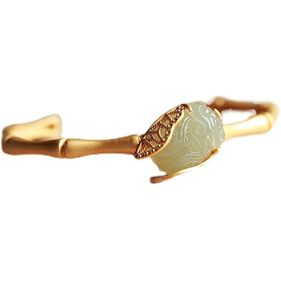 镶玉石子复古小众设计旗袍手链