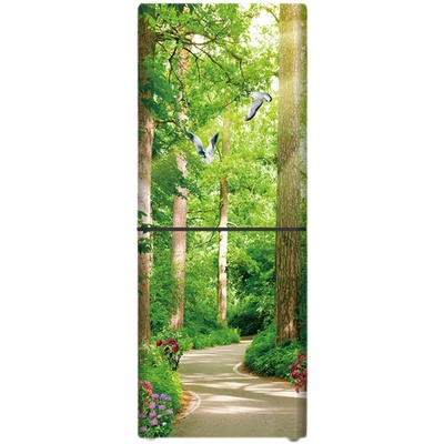 大视野林荫小道自粘自然冰箱贴纸