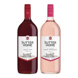 舒特家族白仙粉黛桃红+甜红葡萄酒1.5L美国原装家庭聚会结婚酒席