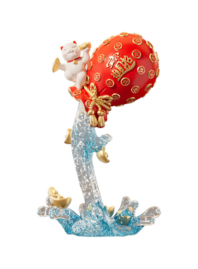 招财进宝钱袋招财猫摆件客厅电视柜酒柜装饰2025新款乔迁新居礼物