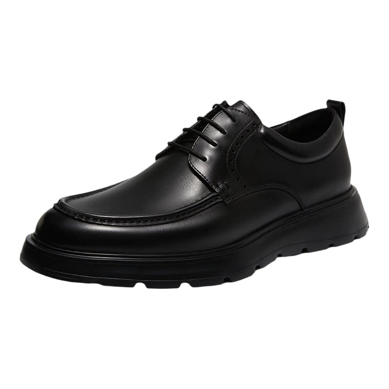 Pierre Cardin/皮尔卡丹男鞋商务休闲皮鞋系带低帮擦色男士德比鞋