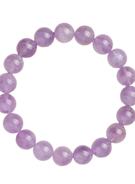天然薰衣草紫水晶冰透圆珠手串