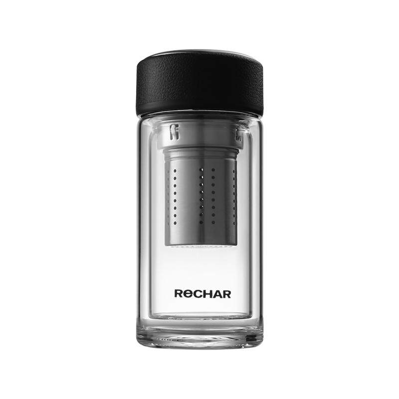 双层加厚男士泡茶玻璃杯子公司送玻璃杯