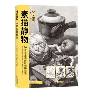 美学大师 领悟素描静物书籍 大八开临摹范本入门经典教材 组合画册集单个罐子道具结构解析照片写生 校联考美术高考名师绘画示范