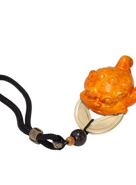 朱炳仁铜 手握大钱三足金蟾手把件创意挂件招财摆件创意礼品工艺