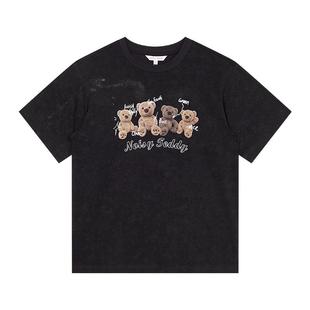 NOISY TEDDY男女同款25年夏季新款可爱印花圆领短袖T恤衫休闲舒适