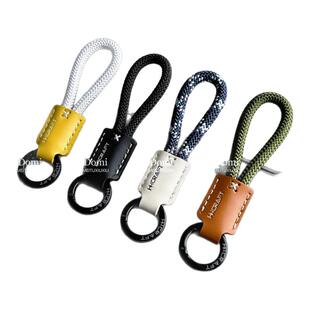 高品质植绒牛皮系列汽车钥匙扣书包挂绳高级防丢车钥匙圈包包挂件