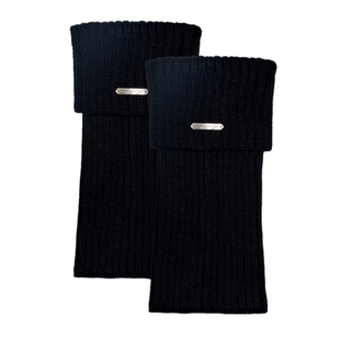 腿套白色针织女款冬季保暖袜套雪地靴堆堆袜秋冬小腿袜子加厚灰色