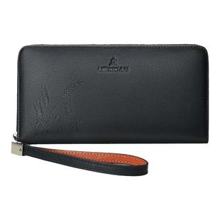 稻草人真皮手拿包2025新款男士头层牛皮长款钱包多卡位商务手抓包