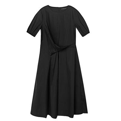 sdeer圣迪奥秋夏个性圆领连衣裙