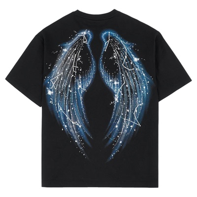 【人间精灵】BOYLONDON天使翅膀针织短袖春夏男女同款T恤N01145