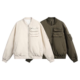 布老哥Blog美式复古MA1飞行夹克羽绒服轻薄保暖短款外套棉服W271