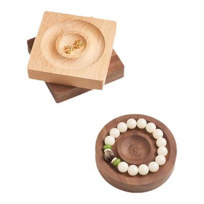 首饰展示盘木质首饰托盘串珠盘手串手链手镯展示架文玩收纳展示架