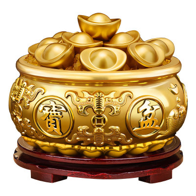 聚宝盆摆件招财纯铜家用八方来财