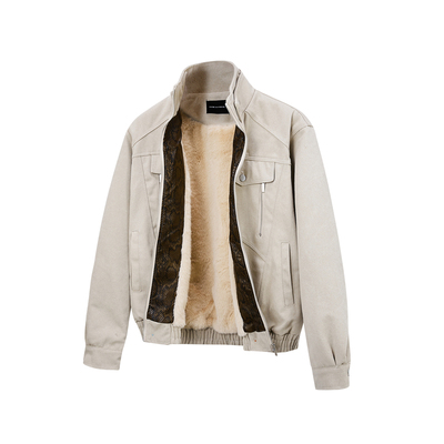 EME【蛇年限定】军布座山蟒毛领剪裁解构加绒加厚宽松夹克外套潮