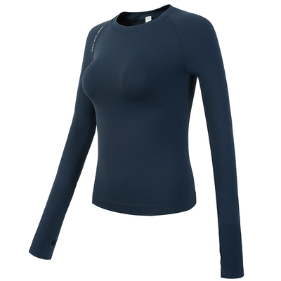 瑜伽服女长袖t恤跑步健身上衣