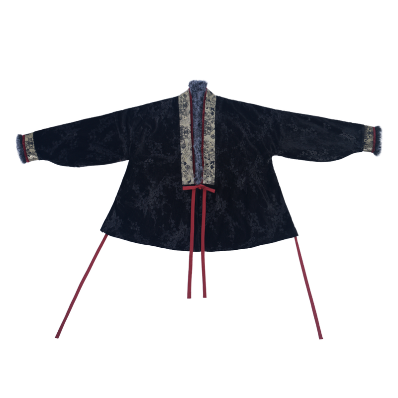 拟梦【疏影】原创明制对穿交弓袋袖外套改良破肩加绒口袋秋冬汉服