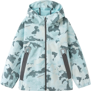 巴拉巴拉男童外套中大童宝宝连帽迷彩上衣春秋新款童装儿童软壳衣