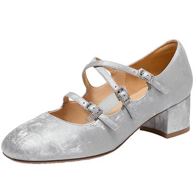 百丽女鞋子水钻粗高跟单