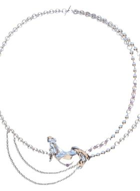 设计感roole锆石白金百搭女项链