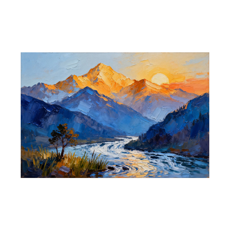 可班纯手绘油画金山纳福客厅挂画