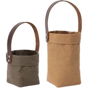 ins手工乐扣lock随行水杯袋咖啡提袋玻璃杯套手拎手提半包裹杯套