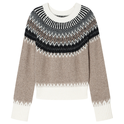 Goodland美地羊毛兔毛复古费尔岛毛衣女2025冬季新款LC35506030