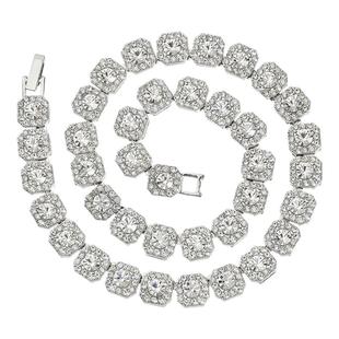 男士超闪项链小众嘻哈欧美冰糖钻锁骨链高级感美式hiphop说唱配饰