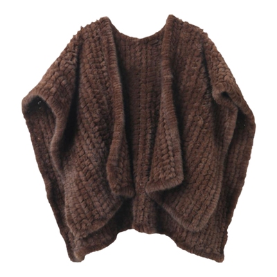 西町村屋气质双面编织围巾式外套