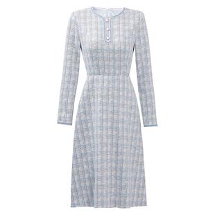 未风蓝色小香风连衣裙女秋冬2025新款女士冬装气质连身裙长袖裙子