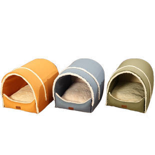 狗窝冬天保暖房子型四季通用小大型犬金毛猫屋可拆洗封闭式床用品