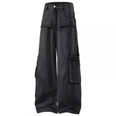 美式复古大口袋工装牛仔裤男