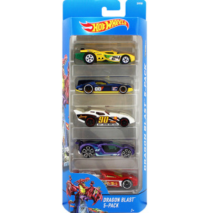 风火轮合金小跑车Hot wheels轨道赛道仿真汽车模型五连包玩具1806