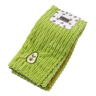 加厚洗碗布卡通牛油果刺绣百洁布吸水速干柔软家用去污抹布擦手巾