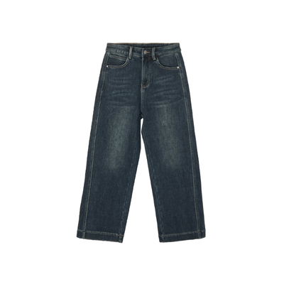 小个子报恩裤！加厚绒阔腿牛仔裤