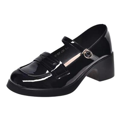 玛丽珍JK风一字扣亮牛漆皮不掉跟