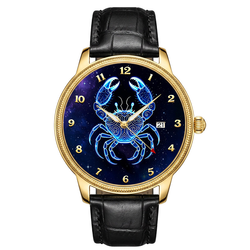 巨蟹座星空夜光机械防水男表