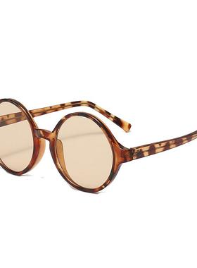 复古圆框水晶太阳镜男中老年正品高档上档次玻璃眼镜避光养目墨镜