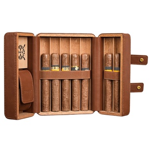 雪茄便携盒便携式雪茄保湿盒雪松木雪茄套装工具旅行随身包7支装