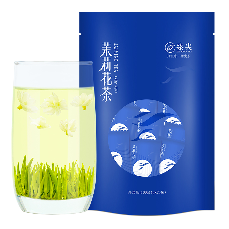 茉莉飘雪袋装茉莉花茶2024新茶特级浓香型茶叶花茶官方旗舰店正品