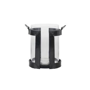 HarborHouse美式家居氛围感简约烛台装饰品牛皮质玻璃风灯Kenny